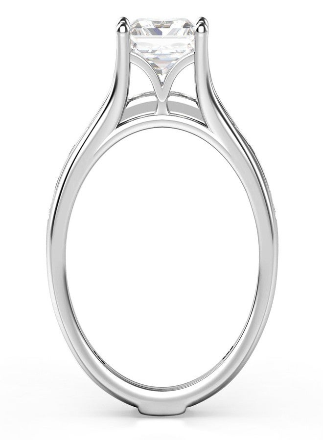 Metal Factory Sz 7 Sterling Silver 2Pcs 925 CZ Cubic Zirconia Engagement Wedding Band Ring Insert Set - Image 2